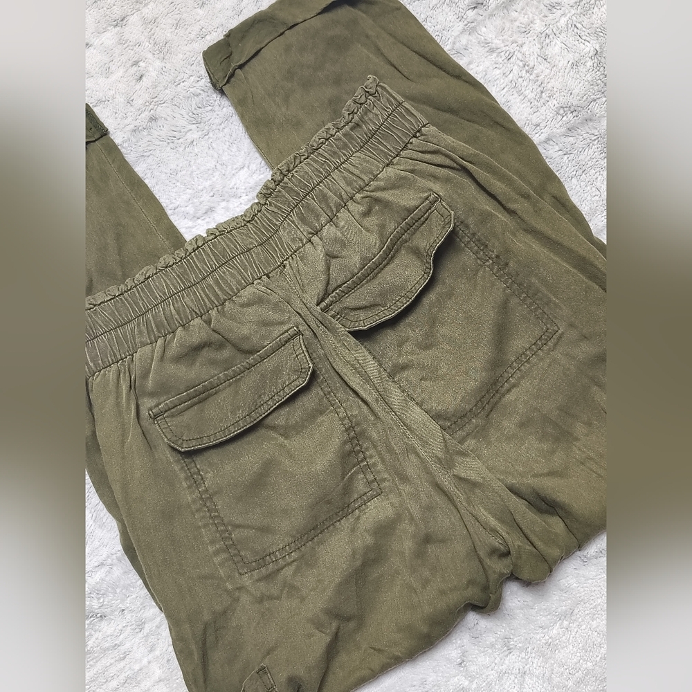 Free People Summer's Over Cargo Pants Olive Green Women's 2 Boho Hippie Relaxed - Picture 7 of 12